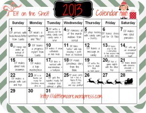 Elf on the Shelf 2013 Calendar