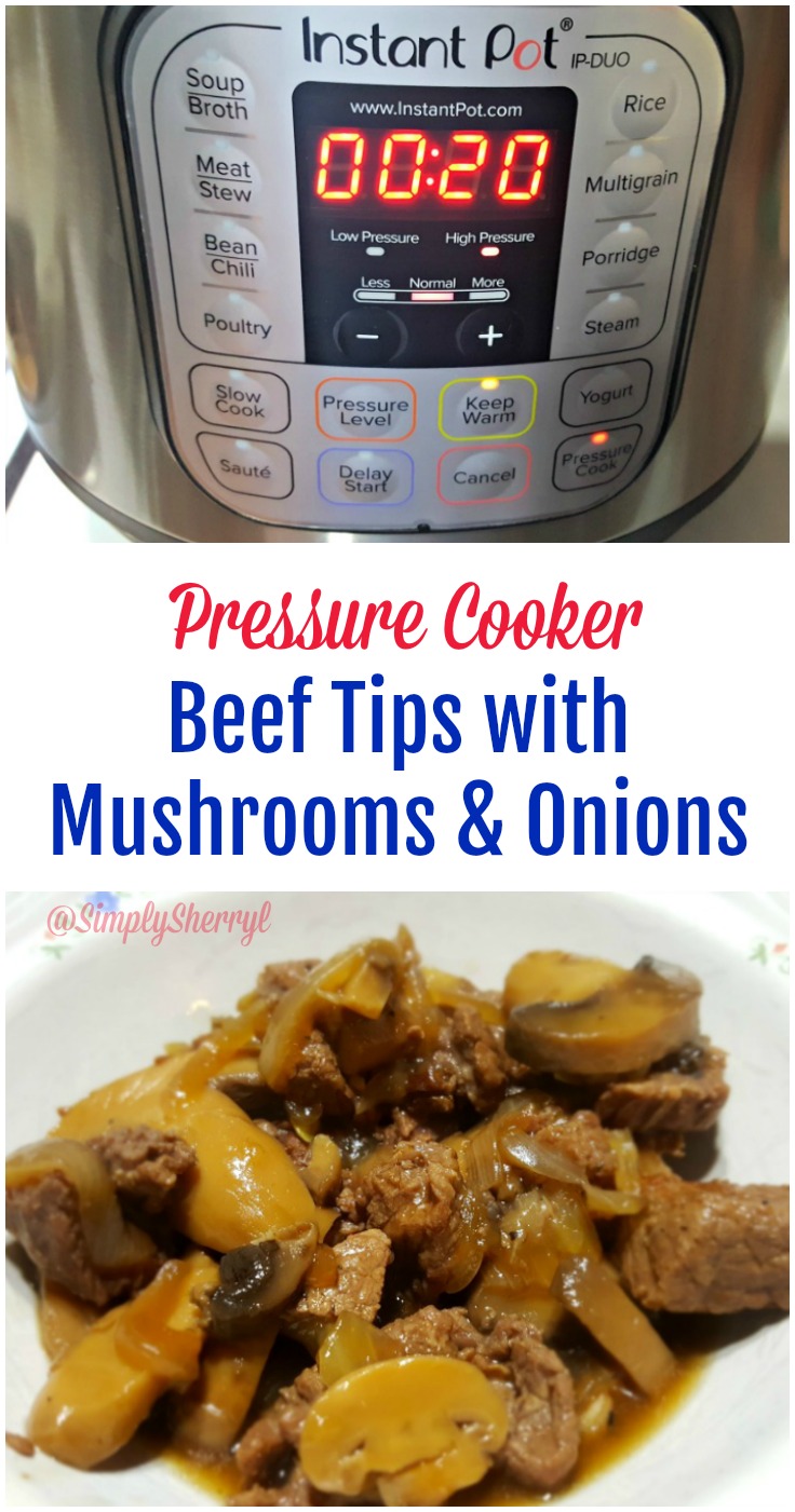 Pressure Cooker: Beef Tips with Mushrooms and Onions