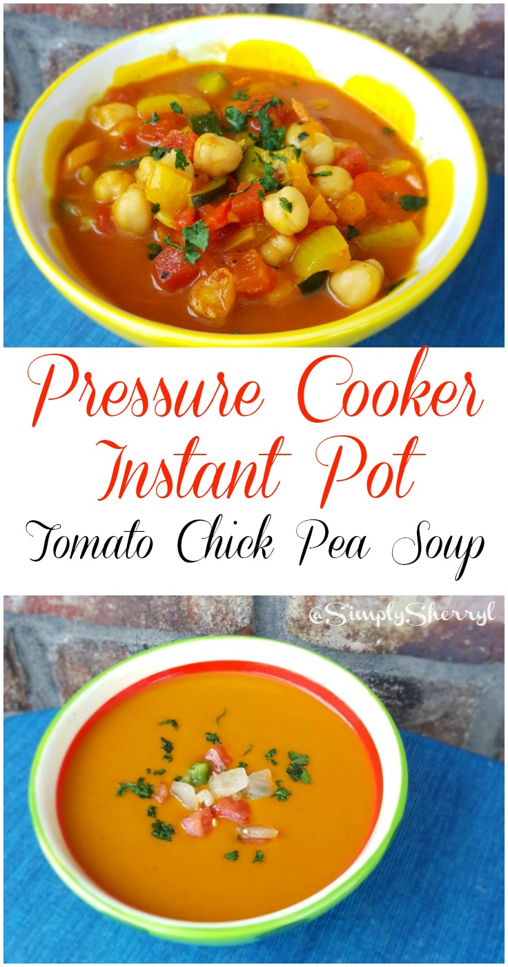 Pressure Cooker Tomato Chick Pea Soup
