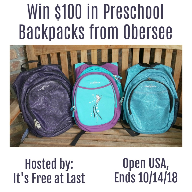 Win $100 in Preschool Backpacks from Obersee